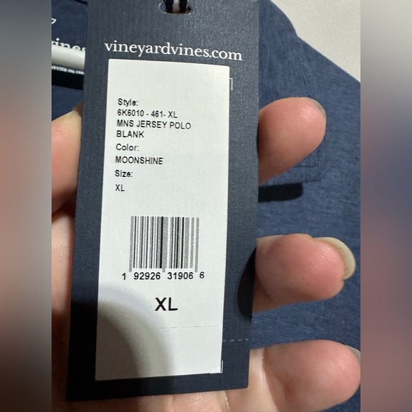 Vineyard Vines Edgartown Jersey Short Sleeve Polo Moonshine Blue Men’s XL Plain - Picture 4 of 4